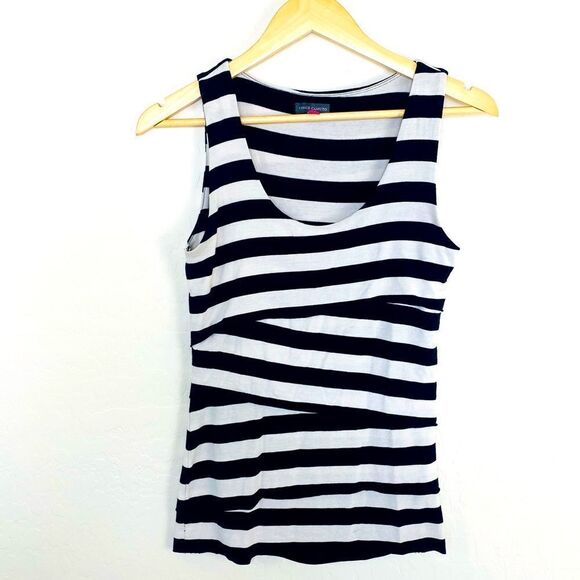 Vince Camuto black white stripe layered tank xs - Picture 1 of 6